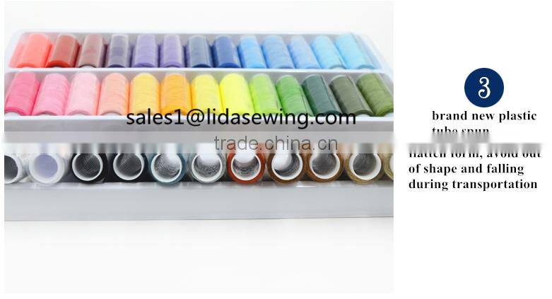 New 39pcs Mixed Colors Polyester Spool Sewing Thread For Hand Machine