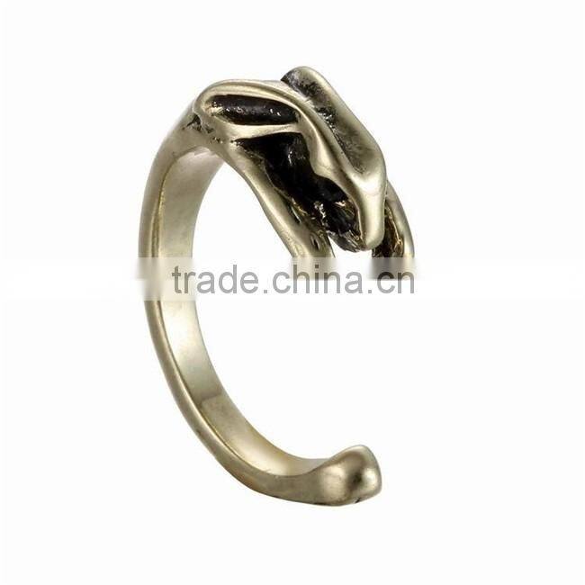 Silver Bronze Plated Rabbit Knuckle Ring Animal Open Mouth Unisex Rings