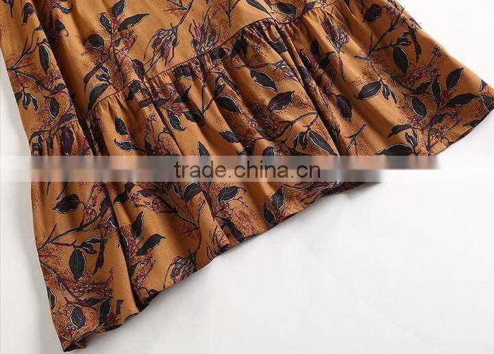 new ladies fashion dress 2017 design floral print dress