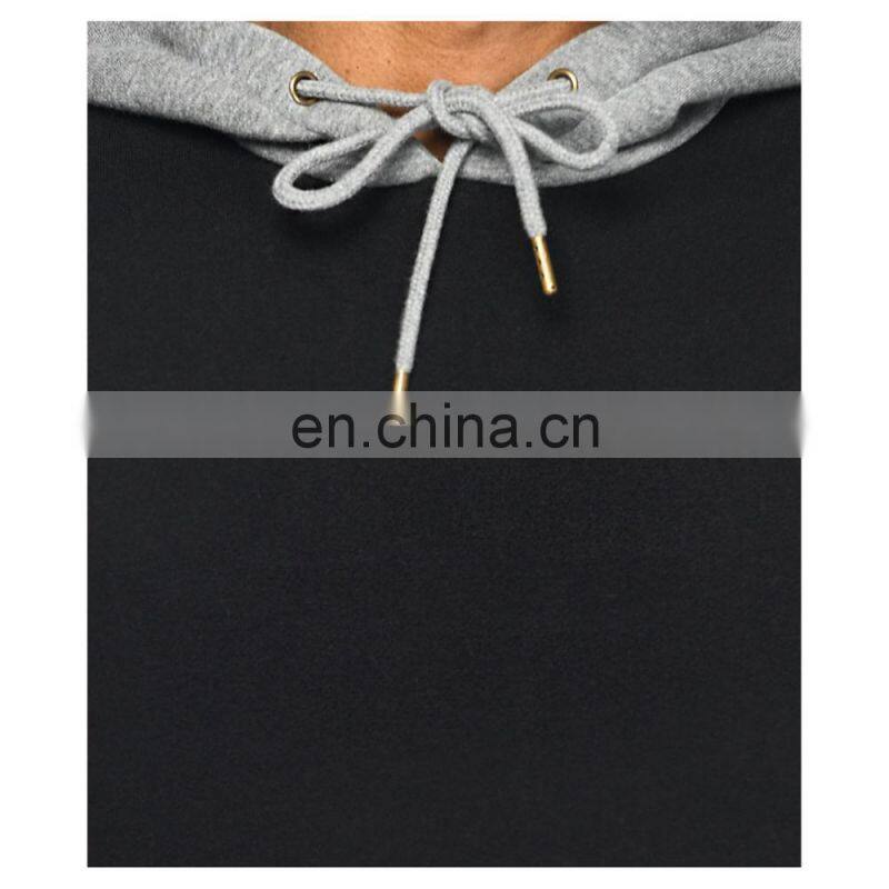 Modern Design High Quality Custom Contrasted Three-colors Men Hoodies Colorblocked Black Pullover Hoodies