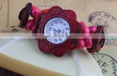 Small wrist women Big dial fashion mexican beach watch Coconut Shell Printed Flowers Bracelet Ethnic wristwatch