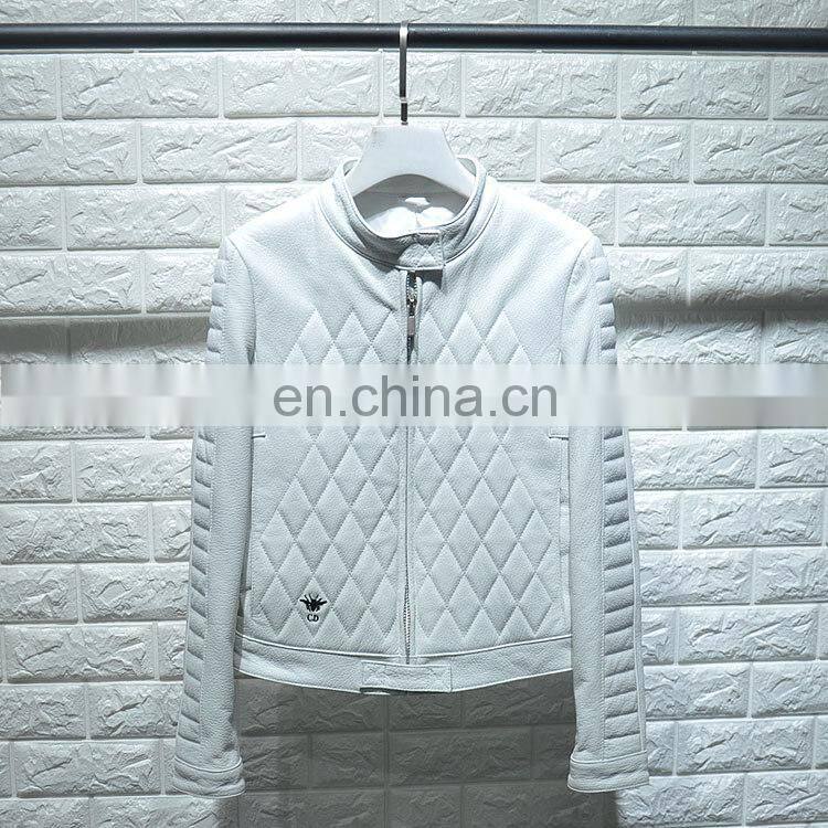 Wholesale Fashion Clothes Cheap Floral Real Leather Jacket Girl