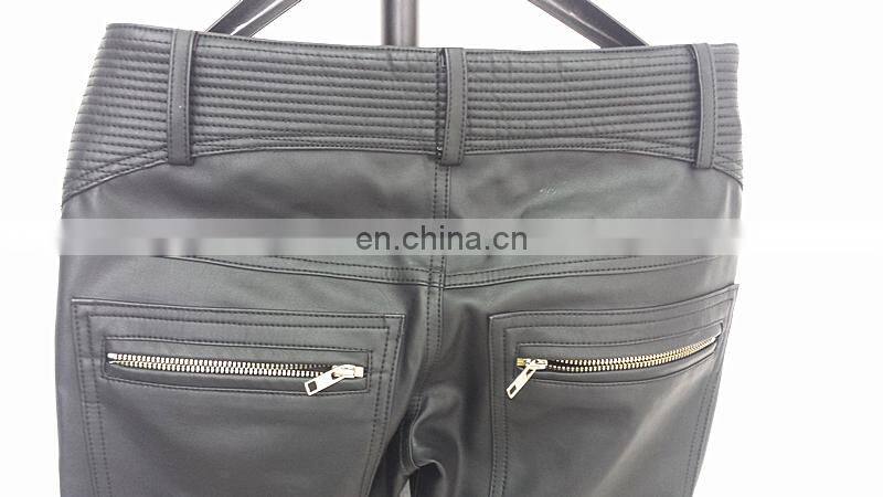 ladies fashion tight fitting sexy stretch lamb leaather pants