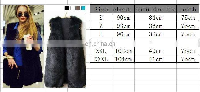 custom lady winter fashion faux animal fur vest waistcoat