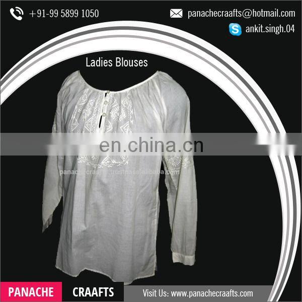 100% Cotton Single Jersey Ladies Long Sleeve T-shirtsTunics Tops 2017