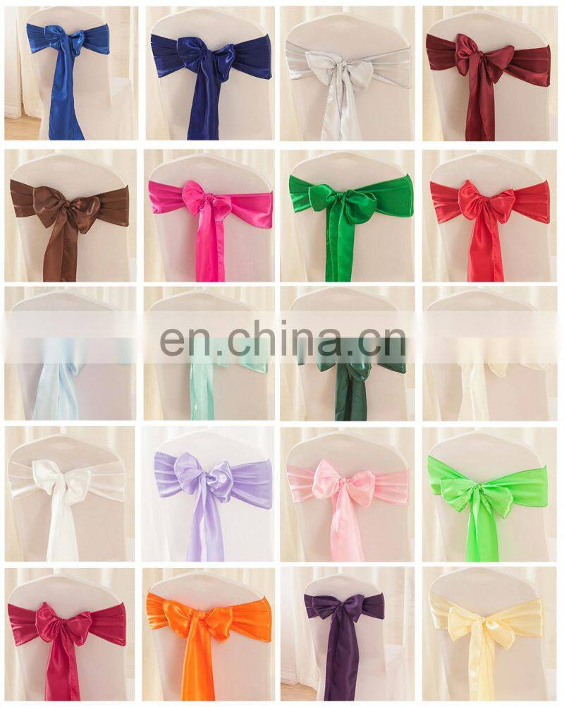 2015 Various Sizes Decorative Long Purple Organza Chair Bows