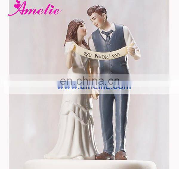 A07371 New Arrival Resin Bride&Bridegroom Stock Cake Toppers