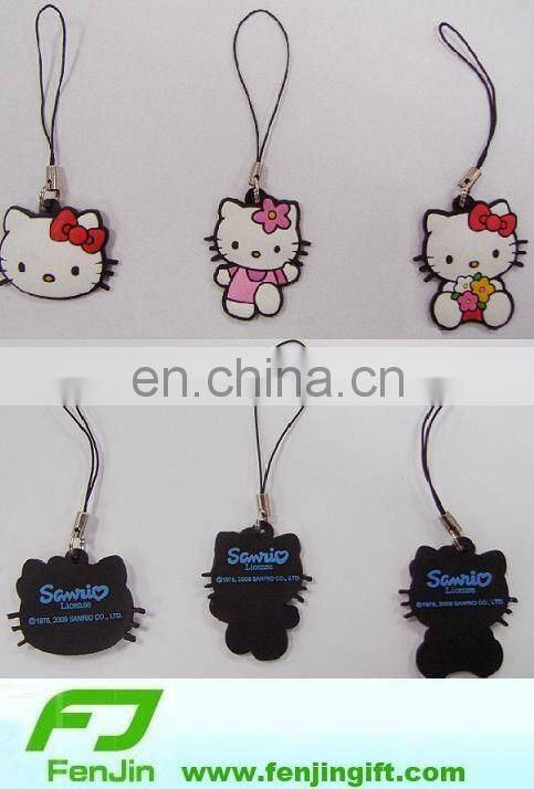Cheap soft pvc mobile phone chain