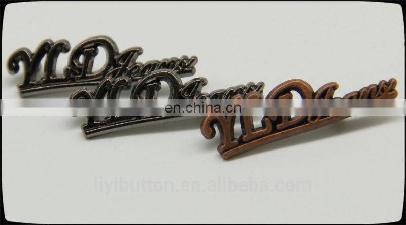 wholesale custom metal button in garment, circle painted clothing label