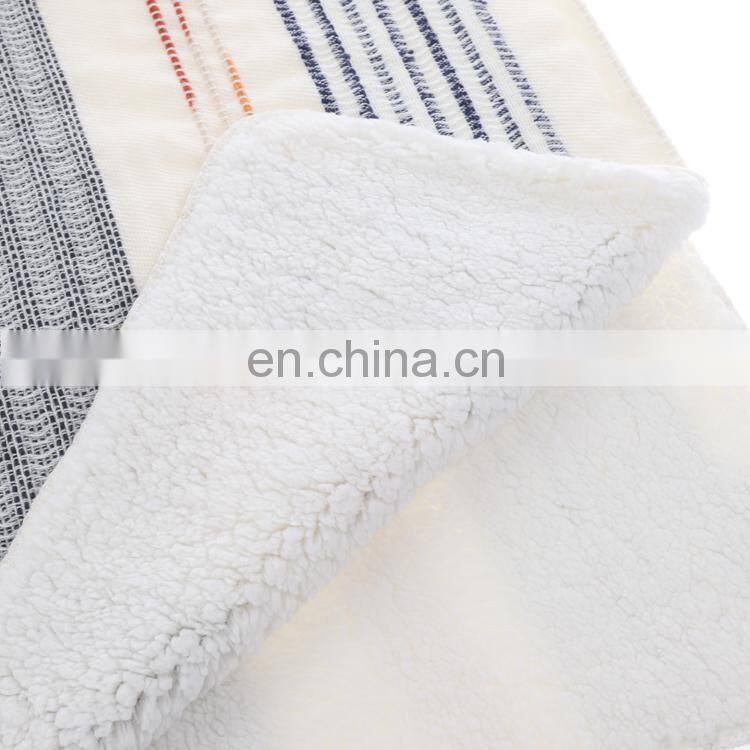 Grade A Grade and Spring/Autumn Season Home Use Korean Style Striped Blankets for Winter Double Layer