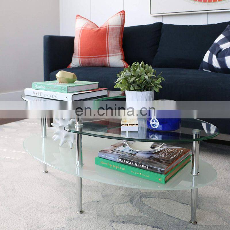 Round glass table tops / transparent coffee table from Chinese factory