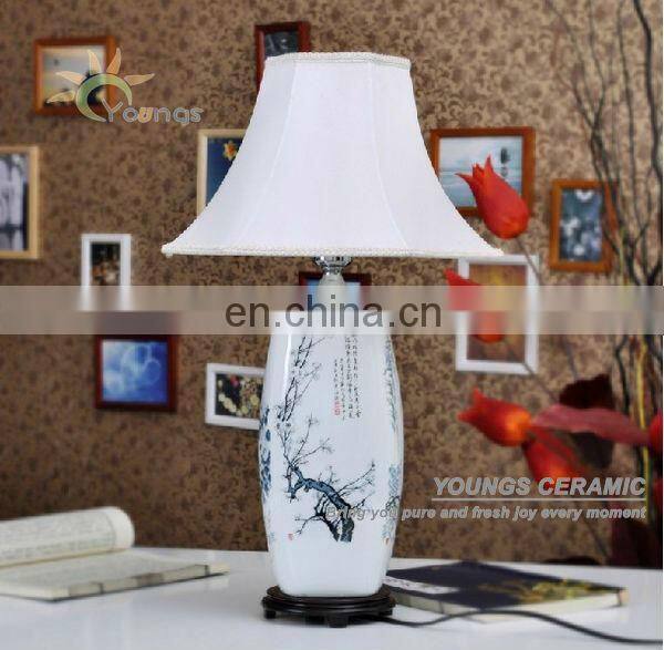 antique ceramic table lamp for hotel made in jingdezhen