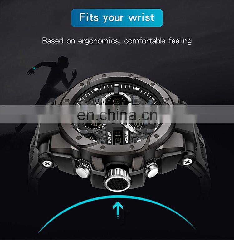 Sanda 6008 Relogio Masculino Sport Men's Watches Luminous Waterproof Analogue Digital Watches Men'S