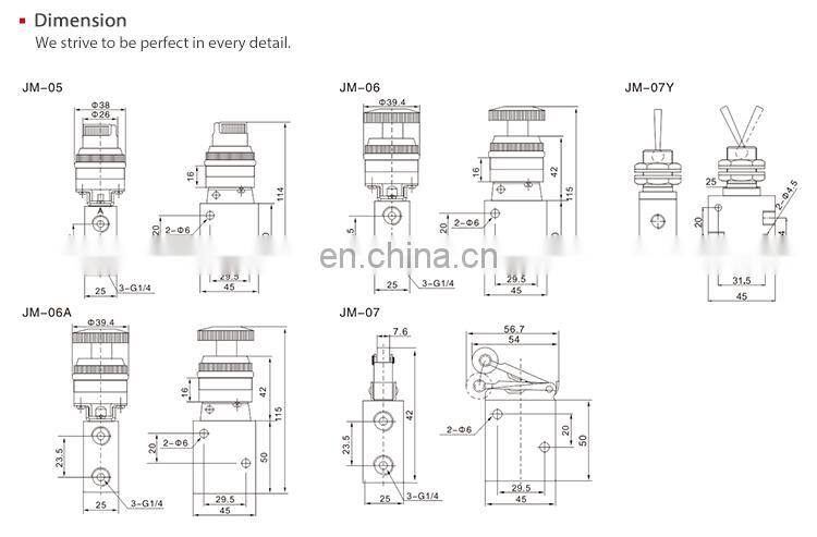 SNS JM series High quality air pneumatic hand switch control mechanical valves