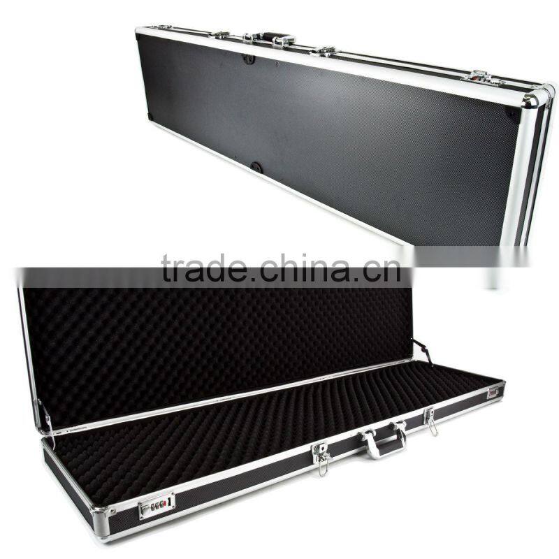 Aluminum Gun Case Combination Double Sided Handgun Pistol Black 2 Lock Security