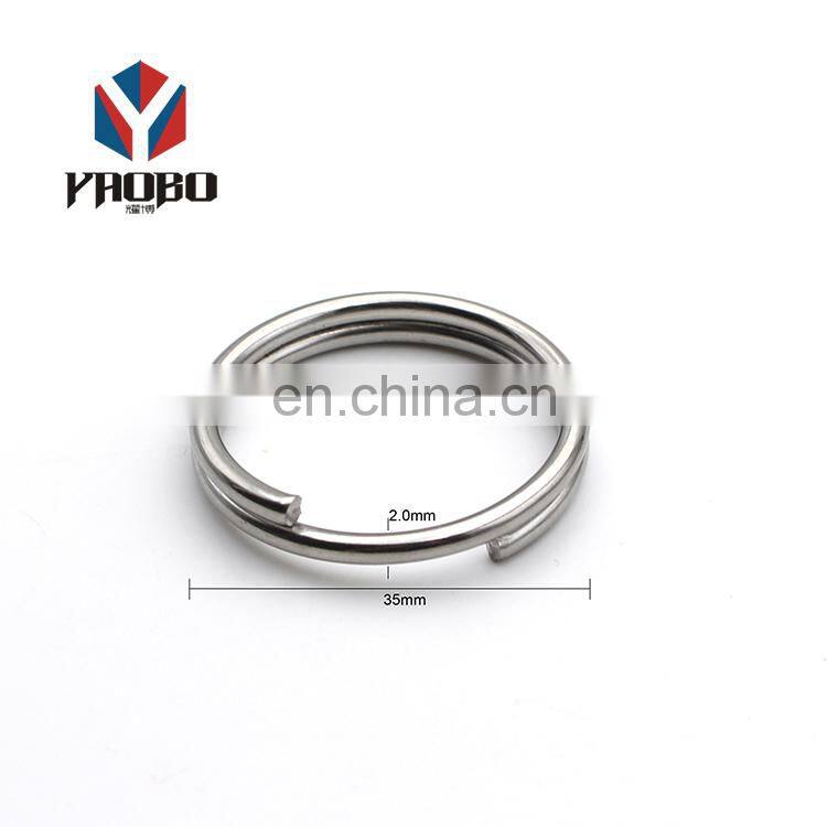 Quality Assuredc Size Metal Split Double Ring Keychain Logo Custom Ring For Bag