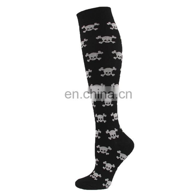 Novelty 20-30 mmhg Skeleton Bats Women Men Stocking Pumpkin Alien ET Mummy Pattern Jacquard Spooky Halloween Compression Socks