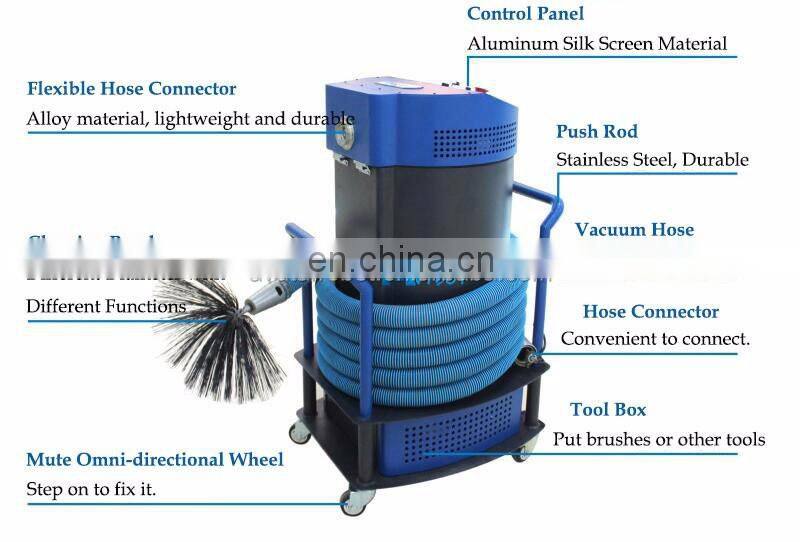 Operating range 100-250mm diameter duct cleaning equipment multi-functional support duct cleaning machine