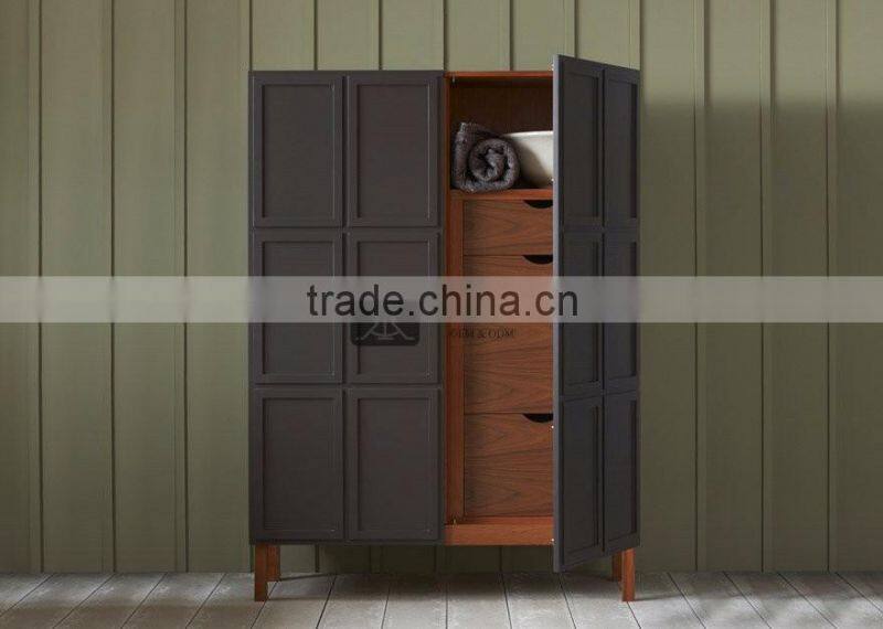 WD-047 Bedroom Kerala Wooden Wardrobe Door Designs