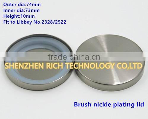 74mm Brush nickle plating candle lid