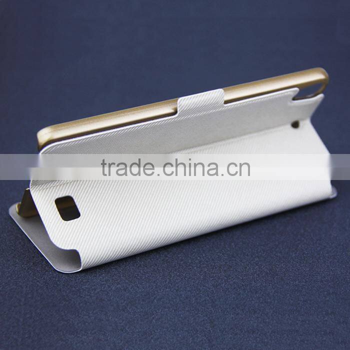 Factory directly sale , leather case for FLY Tornado Slim with window