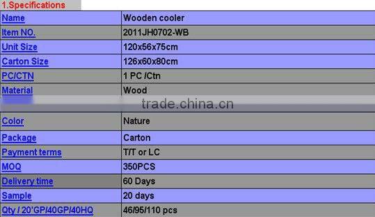 wooden indoor drink bench cooler