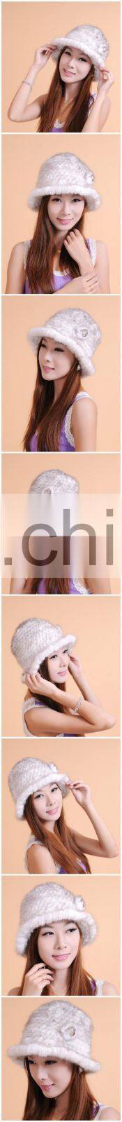 hot ladies quality first genius Korean style mink fur jazz brim top hat