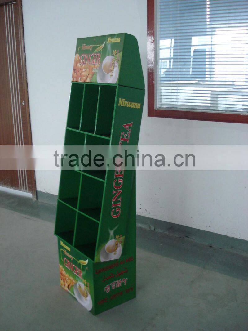 Cheap Custom Green Cardboard Display Stand for Tea