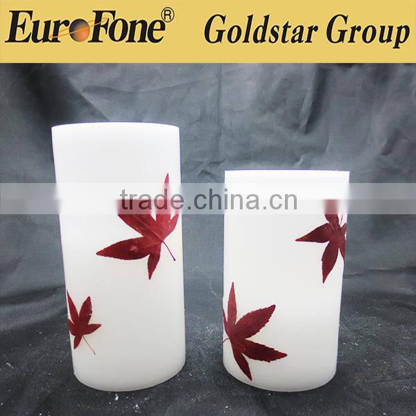 Christmas decoration dry flower series flat mouth pillar wax led candle light