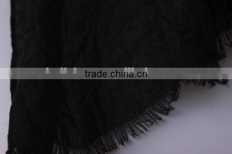 Wholesale Women Fashion Flower Embroidery Design Tassel Cotton Winter Scarf