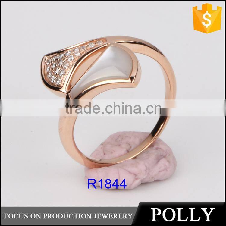 Italy famous jewellry 14K gold diamonds ring fashion jewelry