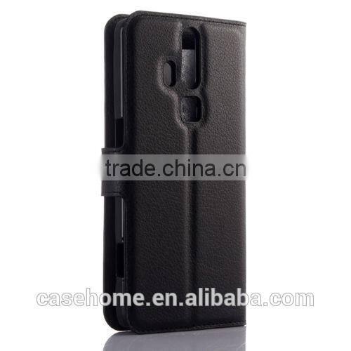 Litchi pattern Leather wallet flip stand pouch Cover Case For ZTE Axon Elite