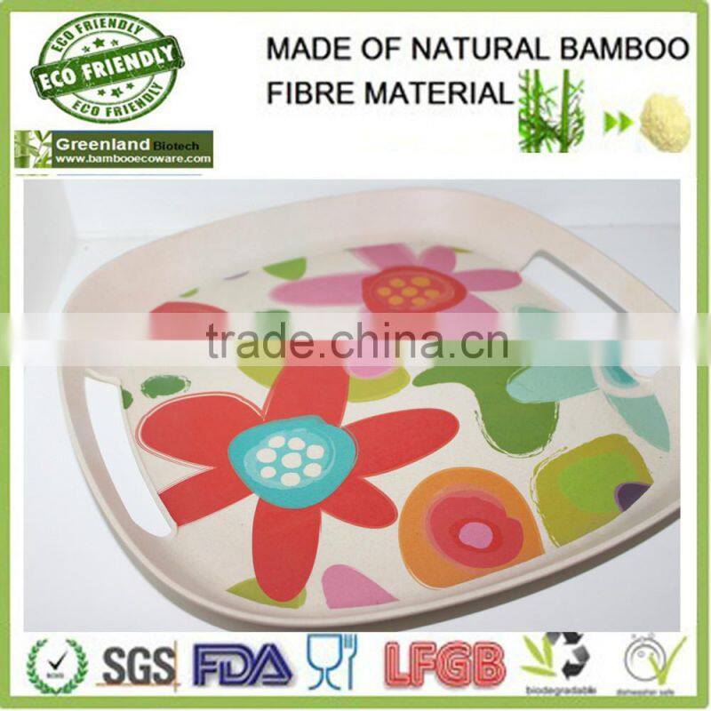 cheap wholesale egg shaped bamboo fibre eco-friendly food tray set, deep tray for party
