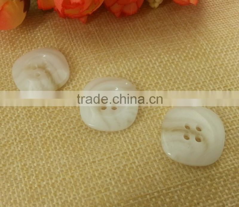 Square shape resin Faux horn Button