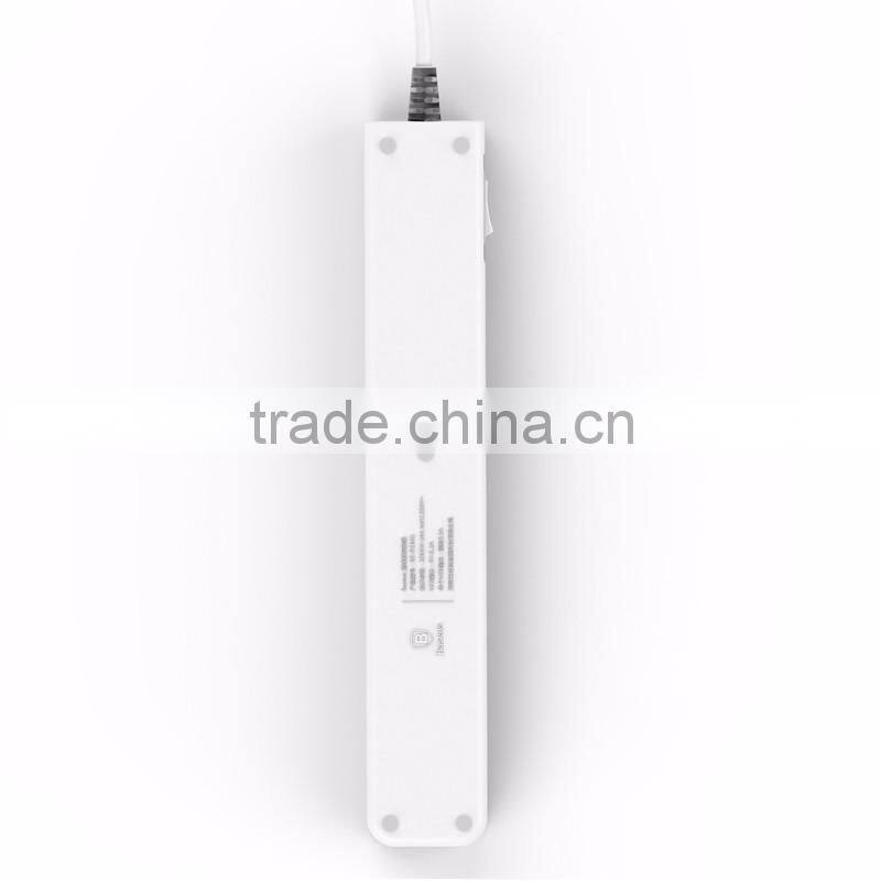Baseus 2.1A Power Strip 3 Universal Outlets To Smart Chips Home Electronic 2USB Charging Ports For Mobile Phone TB-0211