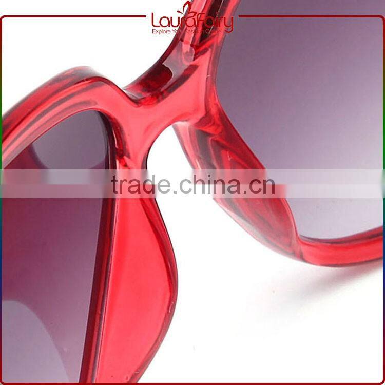 Laura Fairy Japan Brands Women Wine Red Big Frame No Logo Sunglasses Glass