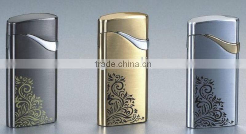 Luxury Noble Metal Flint Normal Flame Gas Refillable Cigarette Lighter