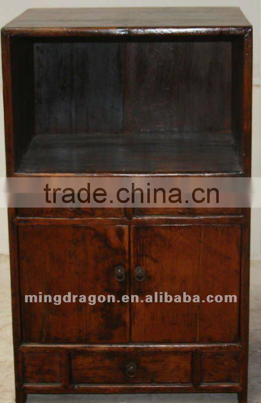 Chinese antique furniture pine wood Three Drawer Two Door Cabinet