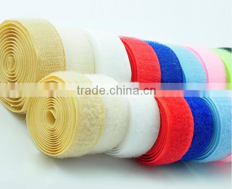 25mm red,black,white,yellow hook and loop tape for bags,garment,shoes