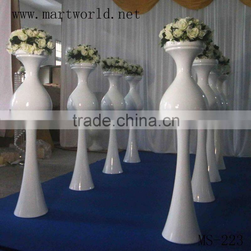 beautiful glass fiber wedding vases columns for sale, flower vase decorative wedding pillars for sale.(MS-223)