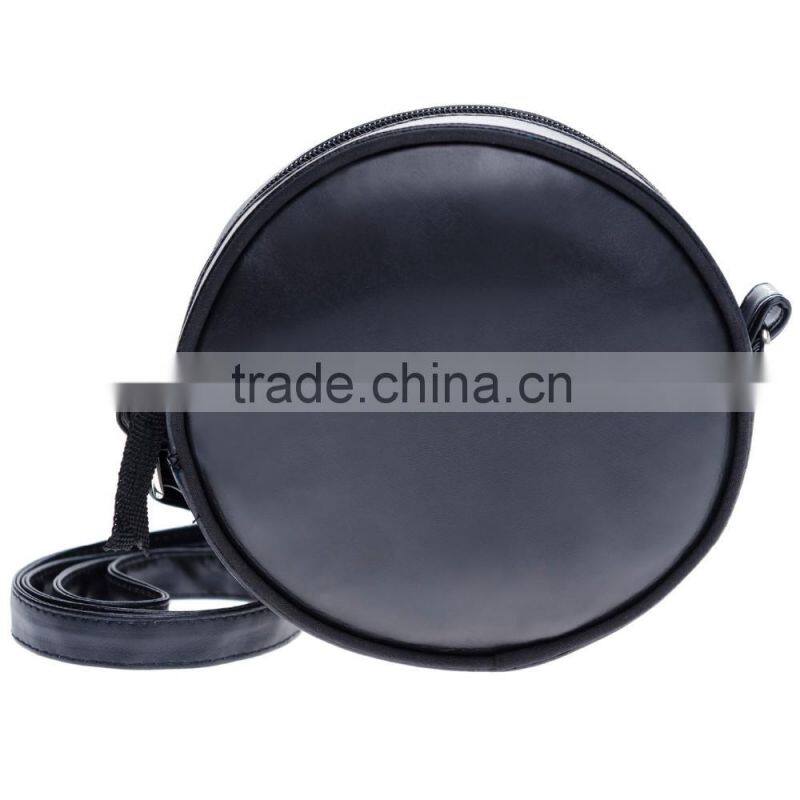 New Design 3D Print Round Small Leather Single Shoulder Bag