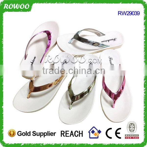 Latest design white crystal Women Fancy Custom flip flops