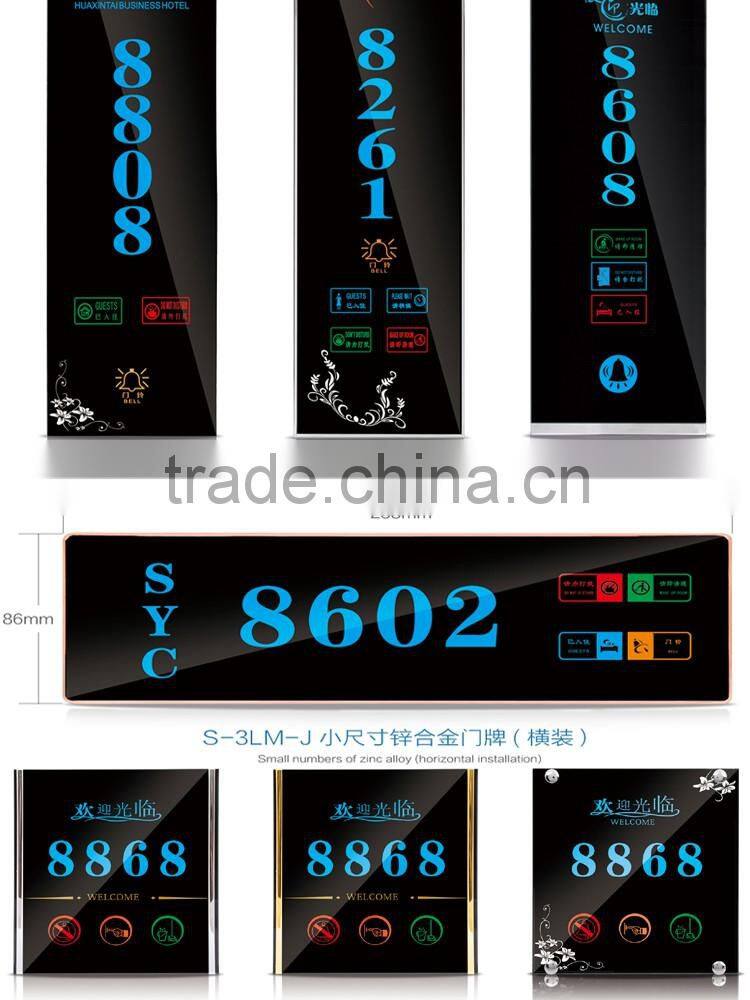 Hot selling OEM&ODM fashion electronic hotel room ceramic door number plaques with low price