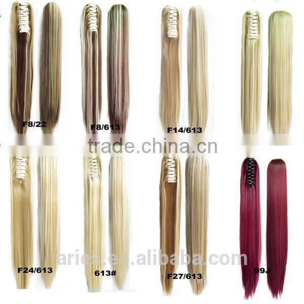 Wholesale premium fashion cheap heat resistant synthetic ponytail