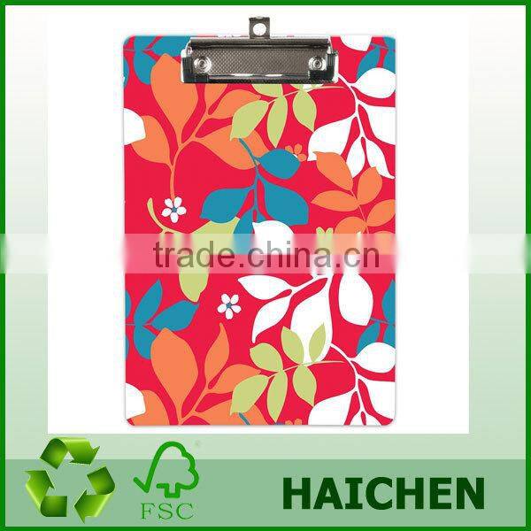 Pen Holder Clipboard, Letter Size, Low Profile Clip, Hardboard Single