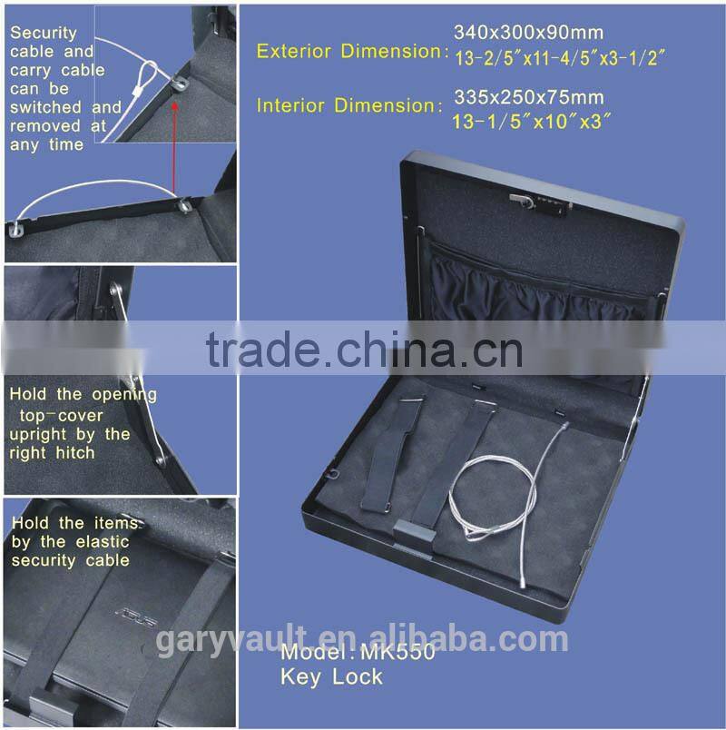 MK 550 microvault key lock car gun pistol steel portablel storage safe box (Ipad box),A4 file box