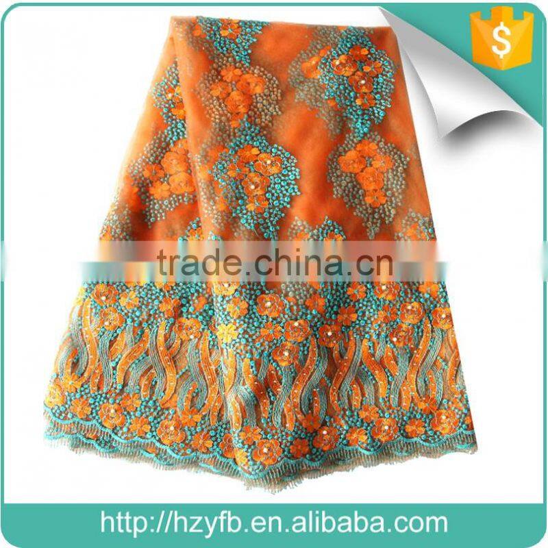 Most popular african french lace fabric Africa tulle French lace evening dress tulle lace fabric
