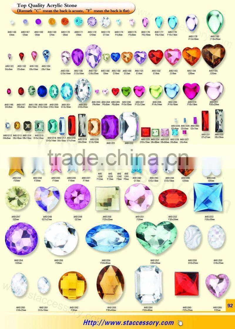 wholesales shapr point stone, wedding gemstone, acrylic stone
