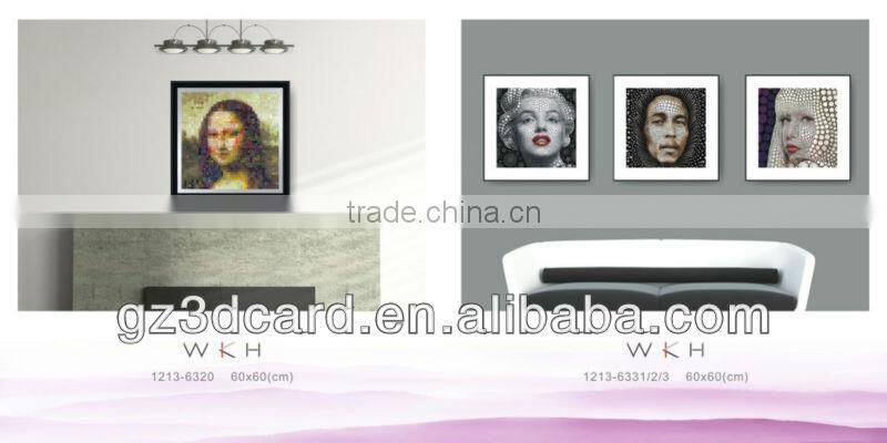 3D lenticular picture for Marilyn and Lady Gaga for living room