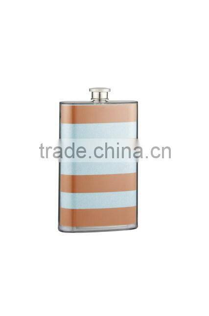 wrapped hip flask with silk logo